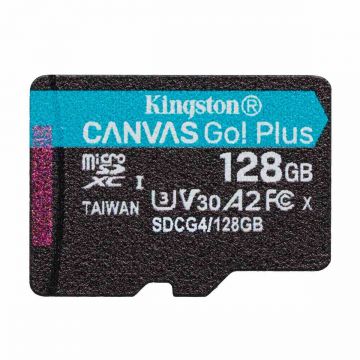 Card microSD Kingston Canvas Go! Plus de 128GB, pana la 200MB/s citire, SDCG4/128GBSP