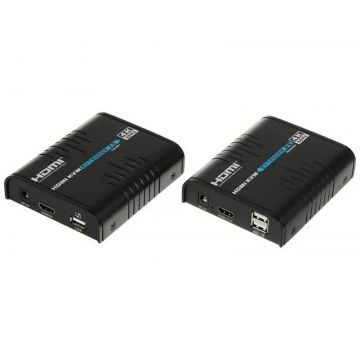 Extender HDMI, cablu UTP/ FTP/ Cat 5/ 5e/ 6, rezolutie 4K, USB2, 18Gbps, distanta transmitere max. 200m, HDMI+USB-EX-120-4KP