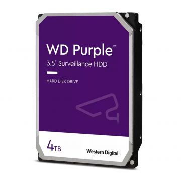 Hard Disk 4 Tera (HDD) SATA, Western Digital Purple 3.5 Surveillance, pentru supraveghere video, WD43PURZ