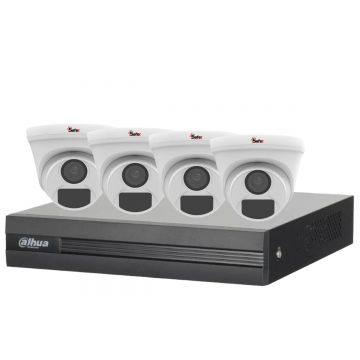 Kit de supraveghere, 4 camere interior 2MP Full HD, 2.8mm, IR 20 metri si DVR 4 canale, Dahua KIT-4X-2MPD28IR20