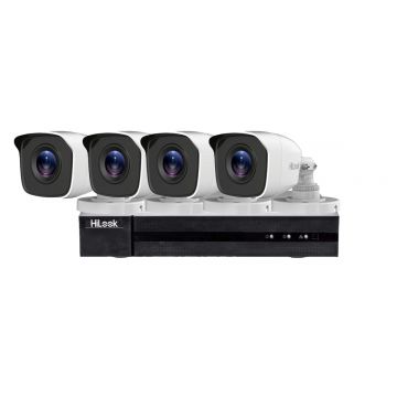 Kit sistem de supraveghere HDTVI Hikvision HiLook, 4 camere bullet 2MP, IR 20m, DVR 4 canale, KIT4EXT2MPIR20-DVR