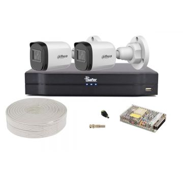 Kit supraveghere video 2 camere, FULL HD, IR 30m, DVR 4 canale, SAF-2XEB1A21