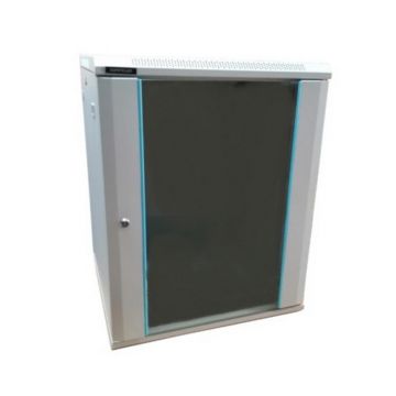 Rack 12U, 19 inch, 600x 600mm, montare pe perete, usa din sticla, panouri laterale detasabile si securizate, gri, DATEUP MP.6612.9000