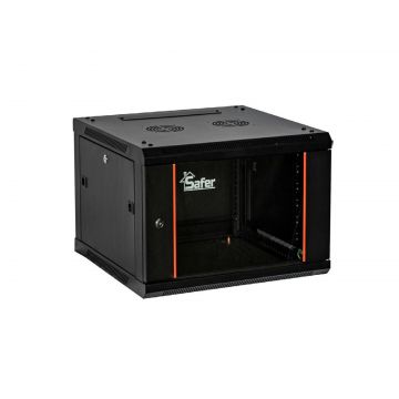 Rack 12U de perete, 600x600, usa din sticla securizata, yala cu cheie, Safer SAF-WMA-6612