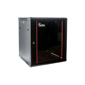 Rack 18U de perete, 600x600, yala cu cheie, usa din sticla securizata, Safer SAF-WMA-6618