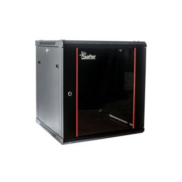 Rack 22U, montaj pe perete, 600x600, usa din sticla securizata, yala cu cheie, Safer SAF-WMA-6622