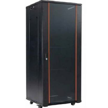 Rack 42U, 19 inch, 600x 600 mm, structura otel, incarcare 800 kg, usa sticla securizata, panouri laterale detasabile, Safer SAF-NC-6642