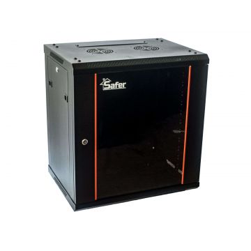 Rack de perete 12U, 600x 450, capacitate 80kg, sticla securizata, Safer SAF-WS80-6412