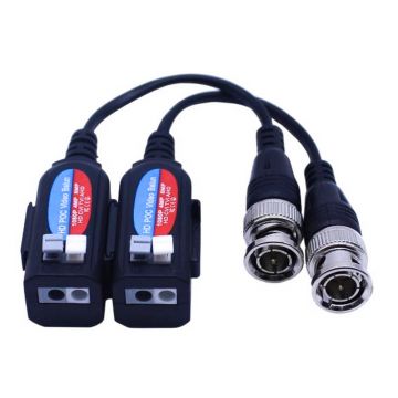 Set videobalun, PoC, 4K - 8MP HD-TVI/CVI/AHD/CVBS CLICK, Safer SAF-206B