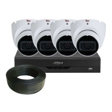 Sistem de supraveghere 4 camere interior Dahua, 2MP, Smart IR 30m, KIT4INT50IRDAH