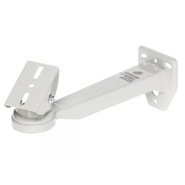 Suport metalic pentru camere de supraveghere si carcase, otel, montaj perete, lungime brat 247mm alb, BR-260H