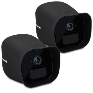 Set 2 Huse pentru camera de supraveghere Arlo Go, Kwmobile, Negru, Silicon, 47192.01