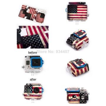 Sticker protectie steag USA retro pentru GoPro Hero 3 GP49