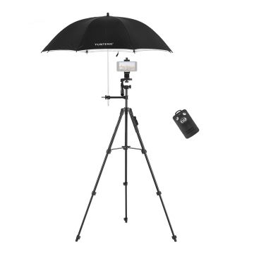 Trepied Yunteng VCT-5228 cu telecomanda suport telefon si umbrela