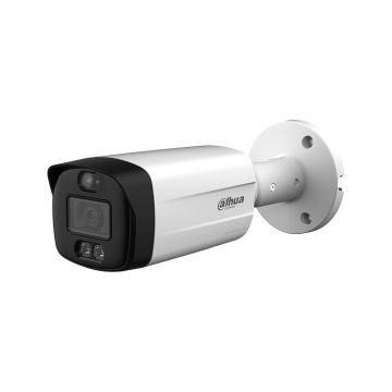 Camera supraveghere exterior Dahua Active Deterrence TiOC HAC-ME1509TH-A-PV-0360B-S2, 5 MP, lumina alba 40 m, IR 40 m, 3.6 mm, microfon