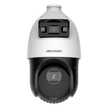 Camera supraveghere IP Speed Dome PTZ Duala Hikvision TandemVu DS-2SE4C425MWG-E14F0, 4 MP, 4.8-120 mm / 2.8 mm, motorizat, IR 100 m, lumina alba 30 m, x25,slot card, PoE+