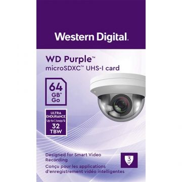 Card MicroSD 64GB'seria Purple Ultra Endurance - Western Digital WDD064G1P0C
