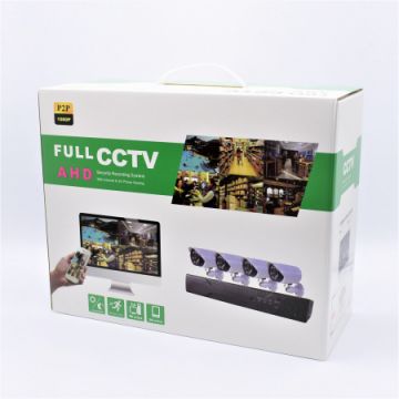 Kit de supraveghere cu 4 camere FULL CCTV AHD de interior/exterior, JORTAN-6145AHD-4