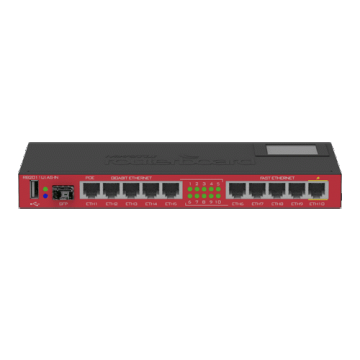 Router 5 x Fast Ethernet, 5 x Gigabit, 1 x SFP, 1 x PoE, RouterOS L5 - Mikrotik RB2011UiAS-IN