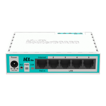 Router hEX Lite, 5 x Fast Ethernet, RouterOS L4 - Mikrotik RB750r2