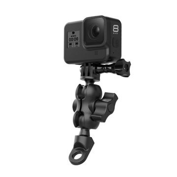 Sistem de prindere motocicleta Telesin pentru camere video sport, Vedere din spate, Rotire 360 grade, Negru