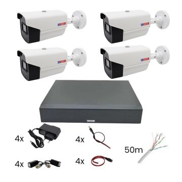 Sistem de supraveghere 4 camere Rovision oem Hikvision 2MP full hd, DVR Pentabrid 4 canale, accesorii incluse