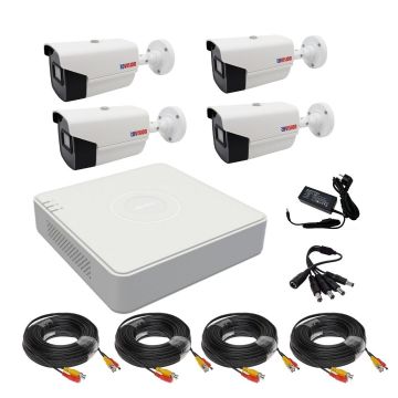 Sistem de supraveghere 4 camere Rovision oem Hikvision 2MP Full HD, IR40M, DVR 4 Canale, 4MP lite, Accesorii montaj incluse