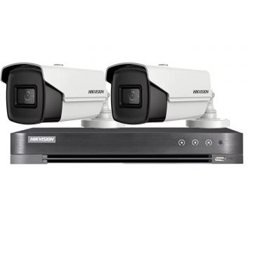 Sistem de supraveghere HIKVISION 2 camere 8MP 4 in 1, IR 60m, DVR 4 canale 4K 8MP