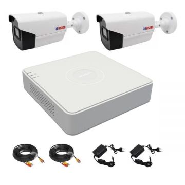 Sistem de supraveghere video 2 camere Rovision oem Hikvision full hd, IR40M, DVR 4 canale, accesorii