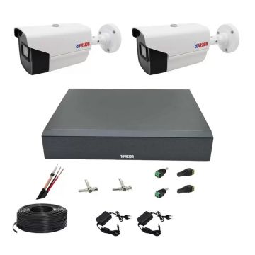 Sistem de supraveghere video 2 camere Rovision oem Hikvision full hd IR40m, DVR 4 canale, accesorii