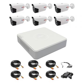 Sistem supraveghere 6 camere Rovision oem Hikvision 2MP full hd, DVR 8 canale, accesorii incluse