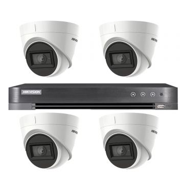 Sistem supraveghere video Hikvision 4 camere interior 4 in 1, 8MP, lentila 2.8, IR 60m, DVR 4 canale 4K 8MP