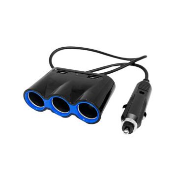 Splitter priza auto cu 3 intrari, 12/24V, cu sursa alimentare, 5V/3.1A, 2x USB mama, 120W