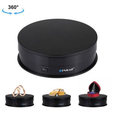 Suport rotativ 360 electronic PU3048B Puluz pentru poze, filmulete sau expunere produse, Diametru 15 cm, Greutate maxima 15 kg, Negru