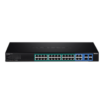 Switch 28 porturi Gigabit Web Smart, 24 x PoE+, 4 x Gigabit/SFP - TRENDnet TPE-2840WS