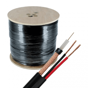 Cablu coaxial RG59 + alimentare 2x0.75'305m'negru TSY-RG59+2X0.75-B