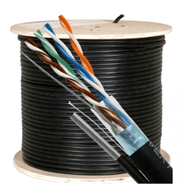 Cablu FTP autoportant'cat 5E'CUPRU 100%'305m'negru TSY-FTP5E-MESS Cablu FTP autoportant'cat 5E'CUPRU 100%'305m'negru TSY-FTP5E-MESS