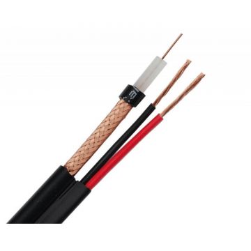 Cablu RG59 coaxial cu alimentare 2x0.75 mm rola 100 m ccs aluminiu cuprat