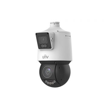 Camera de supraveghere Dual-lens IP, PTZ, 4MP, IR 100m&WL30m, Audio, Alarm, PoE, IP66 - UNV IPC94144SFW-X25-F40C