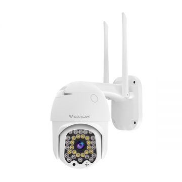 Camera de supraveghere wireless IP WiFi Speed Dome Full Color PT Vstarcam CS664, 3 MP, lumina alba/IR 30 m, slot card, microfon, detectie miscare