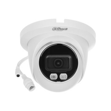 Camera supraveghere IP Dome cu iluminare duala Dahua Full Color WizSense IPC-HDW2249TM-S-IL, 2 MP, lumina alba/IR 30 m, 2.8 mm, slot card, microfon, PoE