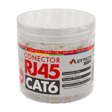 Mufa RJ-45 UTP Cat.6, 50u (100 buc) RJ45-CAT6-50U-JAR Mufa RJ-45 UTP Cat.6, 50u (100 buc) RJ45-CAT6-50U-JAR