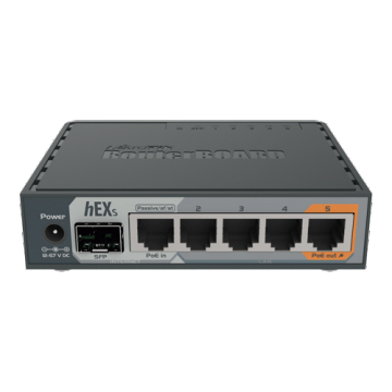 Router hEX S, 5 x Gigabit, 1 xSFP, RouterOS L4 - Mikrotik RB760iGS