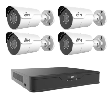 Sistem de supraveghere IP PoE UNV 4 camere Starlight 4MP , 2.8mm, IR 50m, NVR 4 canale 8MP