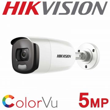 Sistem supraveghere profesional Hikvision Color Vu 2 camere 5MP IR40m DVR 4 canale full accesorii