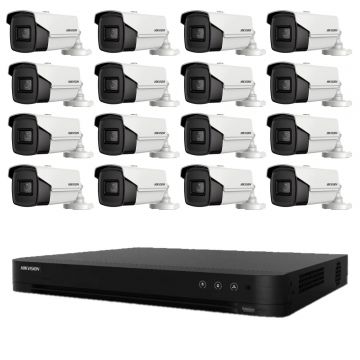 Sistem supraveghere video Hikvision 16 camere 4 in 1 8MP 2.8mm, IR 60m, DVR 16 canale 4K