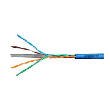Cablu Schrack U/UTP Cat.6, HSKU423P15, 4x2xAWG23/1, 300MHz, PVC, Eca, albastru