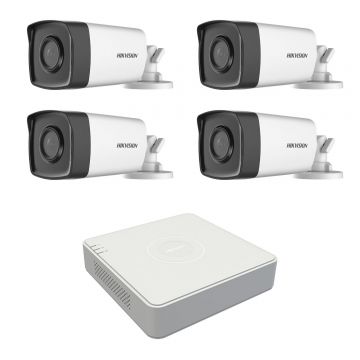 Kit 4 camere supraveghere exterior Hikvision 2MP 1080P 40m IR lentila 2.8mm 92 grade