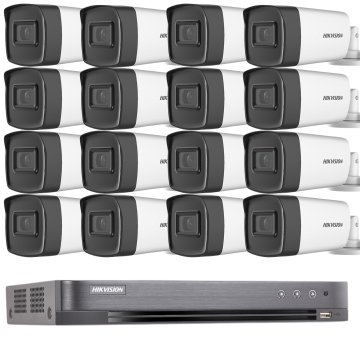 Kit supraveghere 16 camere 2MP Full HD exterior IR80m ARRAY EXIR + DVR 16 ch video / 1 ch audio, 1080P + Microfon 100m²