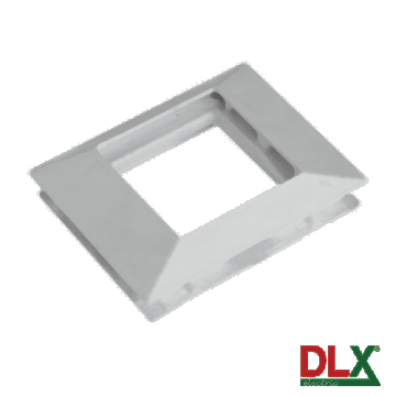 Rama alba simpla pentru aparataj 45x45 mm (2 module) - DLX